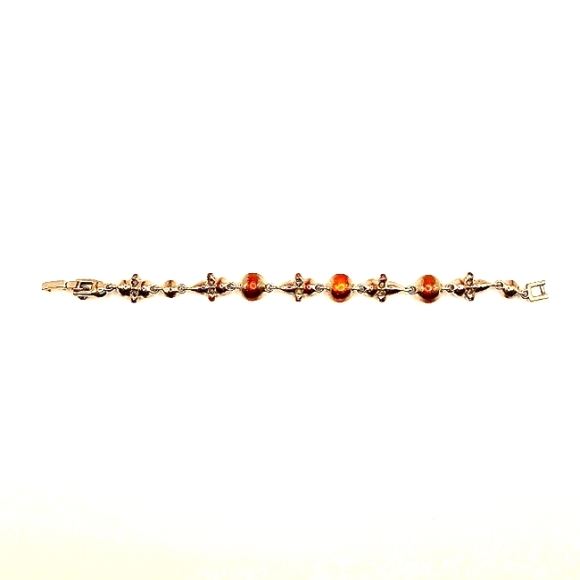 Givenchy Bracelet Flex Silvertone copper rhinestone clasp crystal gift - Picture 7 of 9